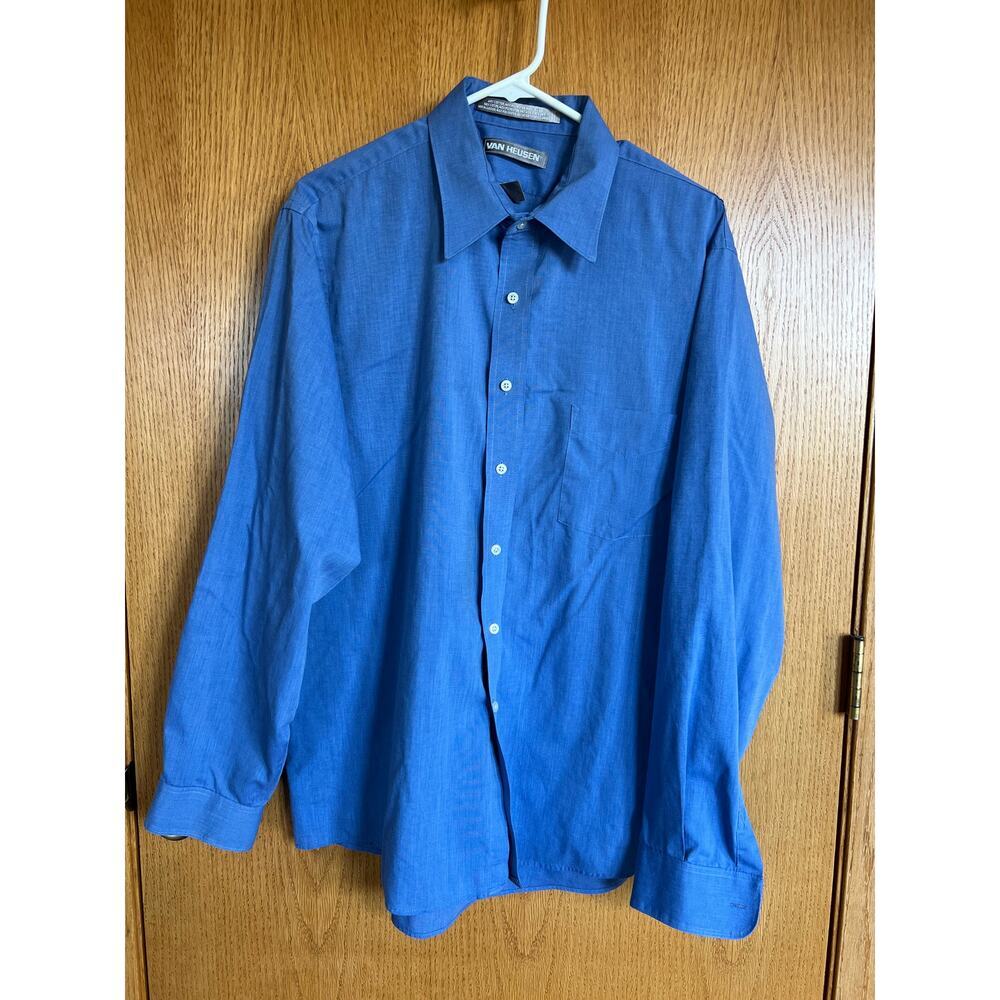 Van Heusen long sleeve, button down, wrinkle free dress shirt, men's 17 36/37